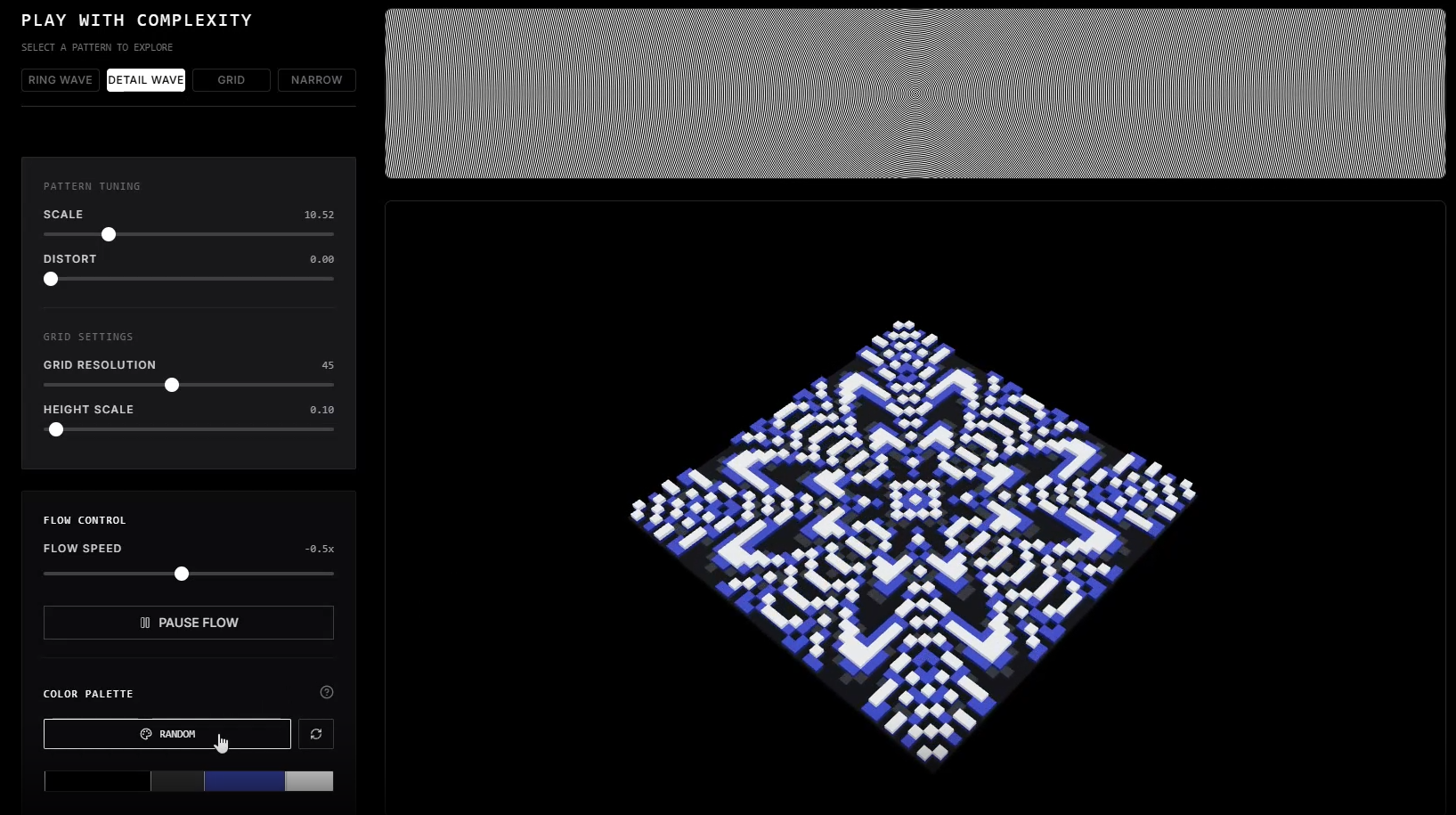 Patternflow: Origin 인터랙션 페이지